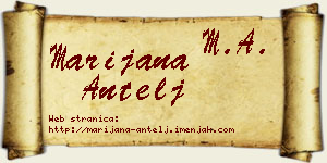 Marijana Antelj vizit kartica